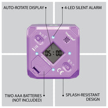 Load image into Gallery viewer, Time Cube DF-44 Timer, Time Management, Productivity, Time Blocking, Workout Timer, Exercise Timer, Fitness Timer, Silent Alert, Timecube, Purple
