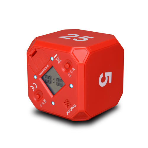 Time Cube DF-48 Red cube Pomodoro Timer with LED Silent Alarm